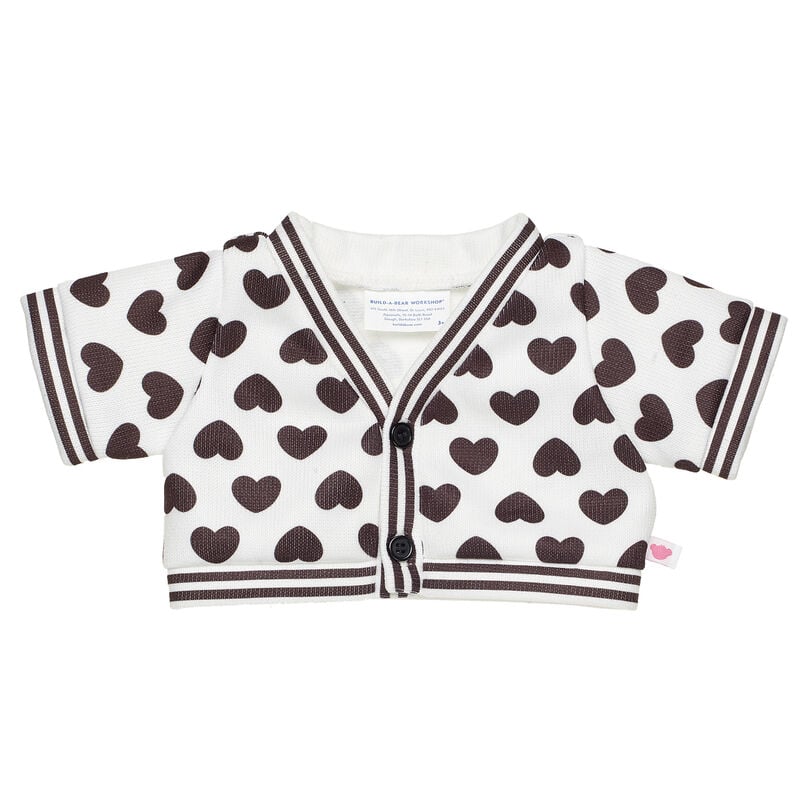 Black & White Varsity Hearts Cardigan - Shop Build-A-Bear®