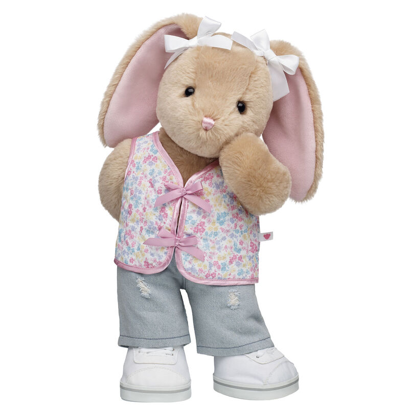 Pawlette Bunny Plush Floral Quilt Vest Gift Set plush by Build-A-Bear