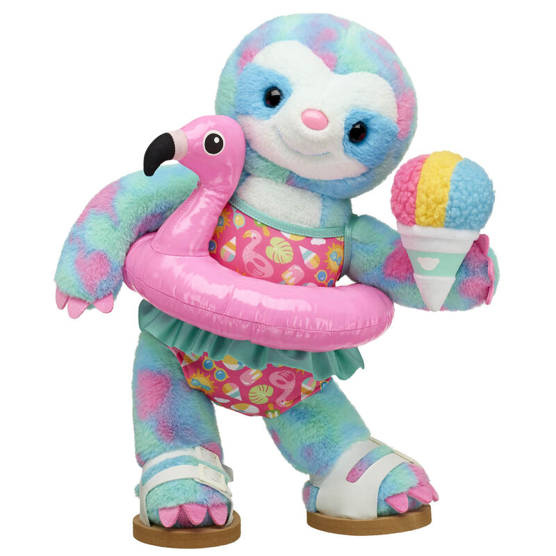 Summer Waves Sloth Stuffed Animal Flamingo Floatie Gift Set - Build-A-Bear Workshop&reg;
