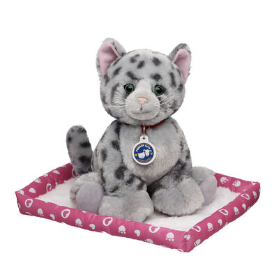 Promise Pets&trade; Ocicat Soft Toy with Pink Bed