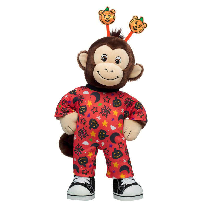 Smiley Monkey Stuffed Animal Halloween Sleeper Gift Set plush by Build-A-Bear