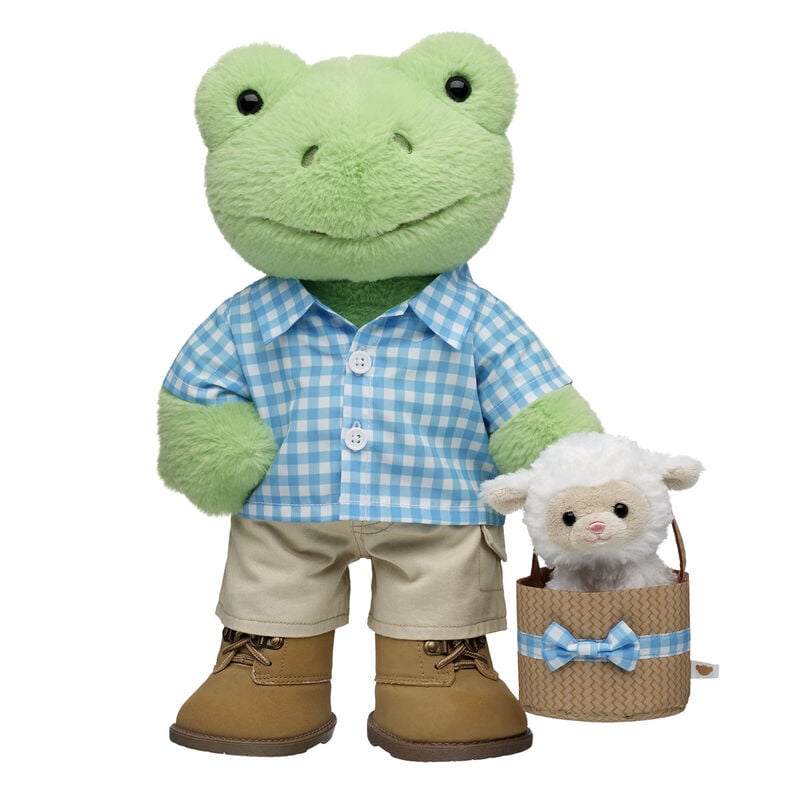 Spring Green Frog Stuffed Animal Easter Gift Set plush by Build-A-Bear