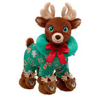 Santa's Reindeer Plush with Sleeper, Wreath and Slippers