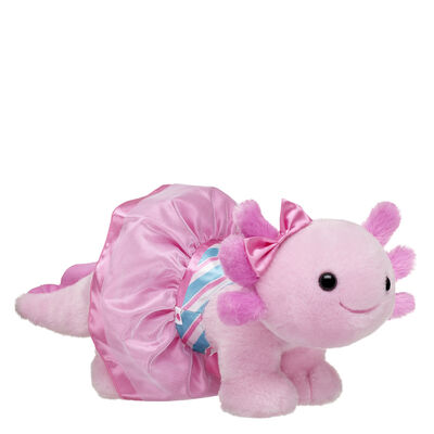 Pink Axolotl Soft Toy with Peppermint Dress