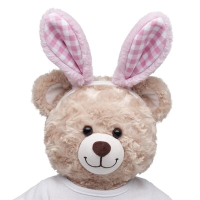 Pink Gingham Bunny Ears Headband