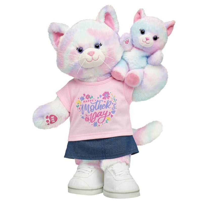 Pastel Swirl Kitty Stuffed Animal Mother's Day Gift Set with Mini Bean - Build-A-Bear Workshop®