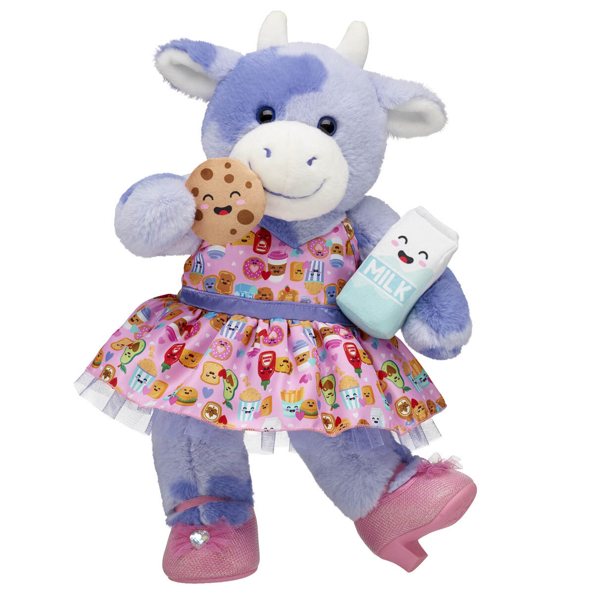 Purple Cow Soft Toy Milk and Cookies Gift Set Build A Bear