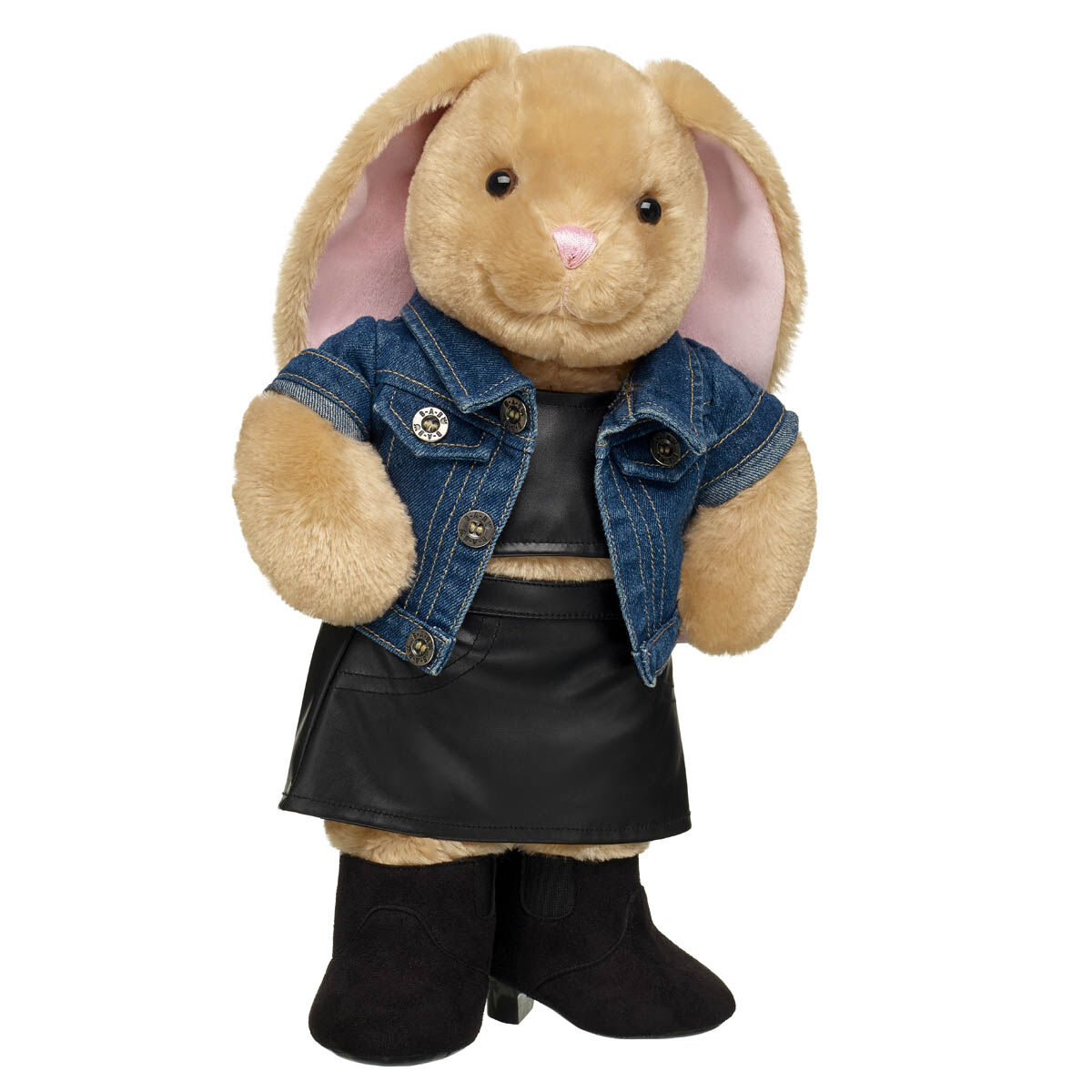 Pawlette Bunny Faux Leather Denim Jacket Set Build A Bear