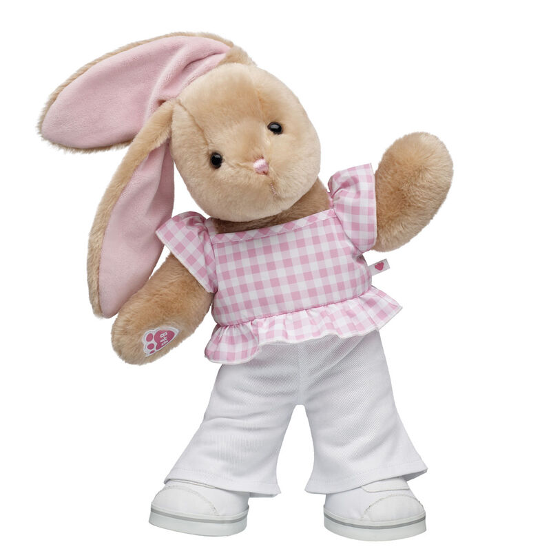 Pawlette Bunny Plush Pink Gingham Gift Set with Bows plush by Build-A-Bear