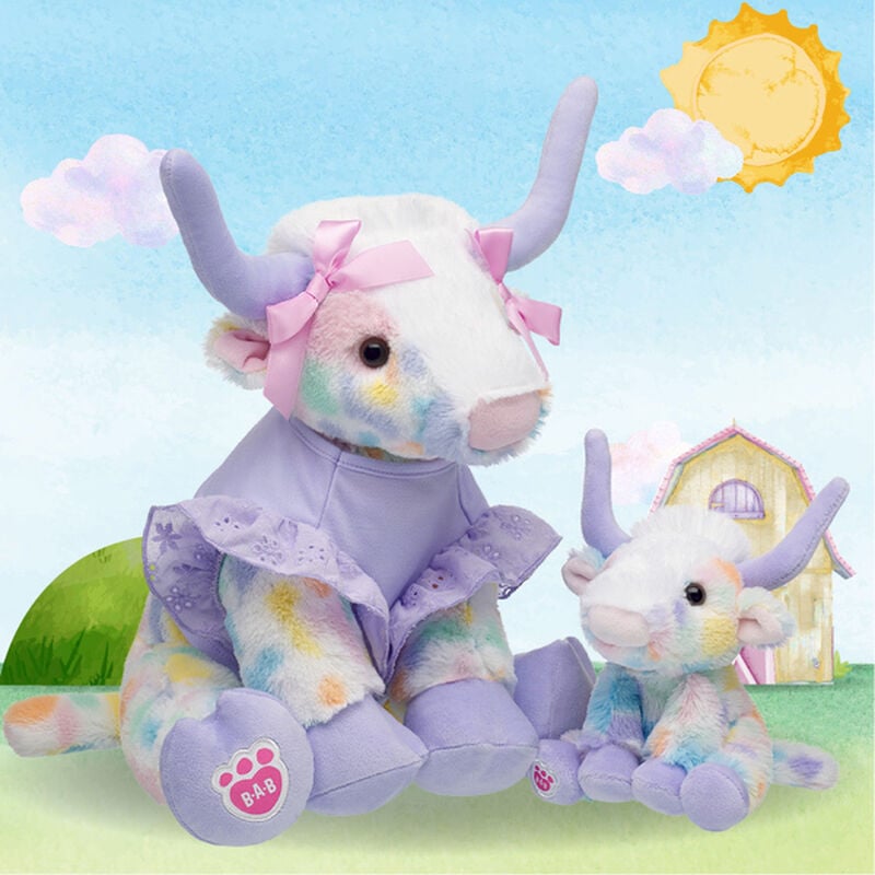 Spring Pastures Longhorn Stuffed Animal Mini Beans Gift Set plush by Build-A-Bear