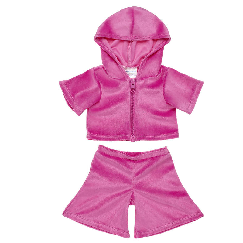 Online Exclusive Pink Velour Tracksuit for Stuffed Animals - Build-A-Bear Workshop&reg;