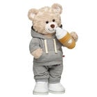 Happy Hugs Teddy Bear Grey Sweats and Drink Wristie Gift Set - Build-A-Bear Workshop&reg;