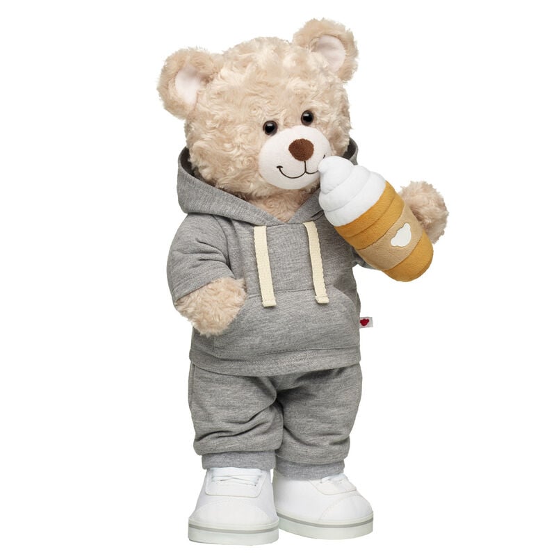 Happy Hugs Teddy Bear Grey Sweats and Drink Wristie Gift Set - Build-A-Bear Workshop&reg;