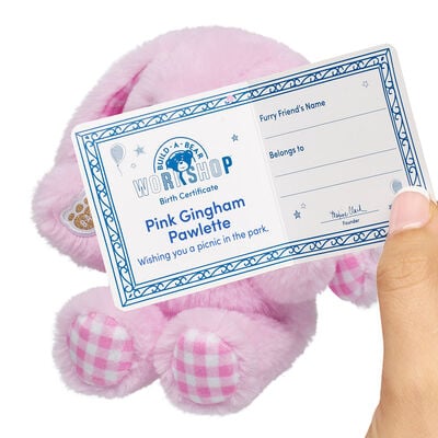 Build-A-Bear Mini Beans&reg; Pink Gingham Pawlette&trade; Bunny Plush - Limited Edition!