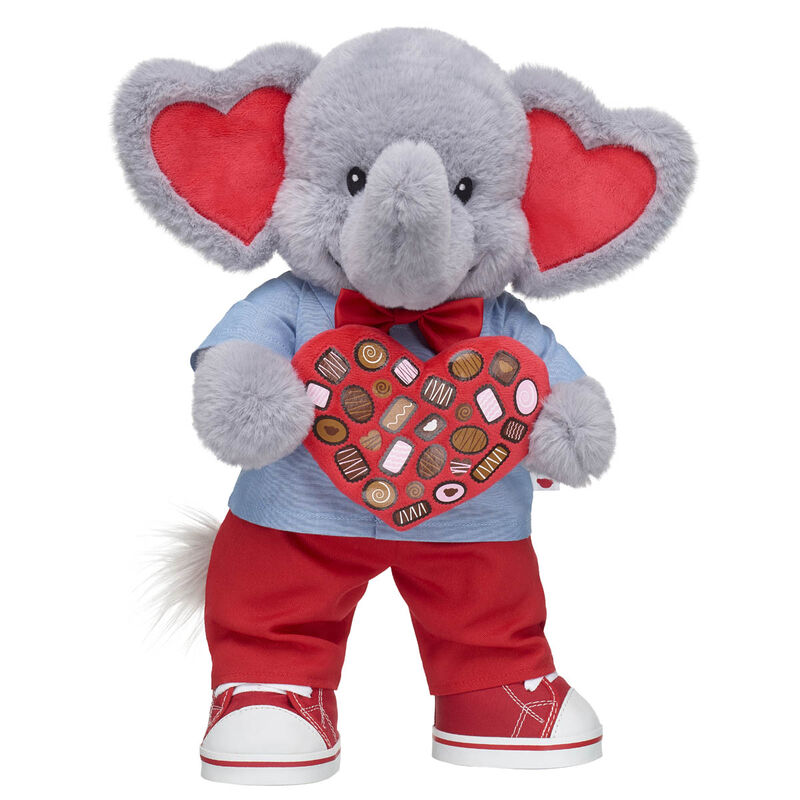Love You Tons Elephant Stuffed Animal Chocolate Heart Box Gift Set plush by Build-A-Bear