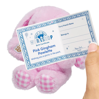 Build-A-Bear Mini Beans&reg; Pink Gingham Pawlette&trade; Bunny Plush - Limited Edition!