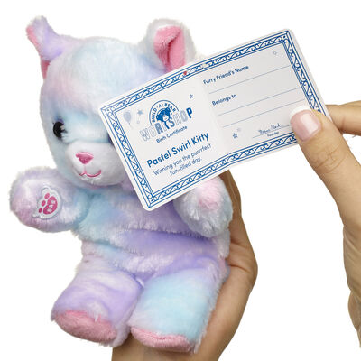 Build-A-Bear Mini Beans&reg; Pastel Swirl Kitty Soft Toy