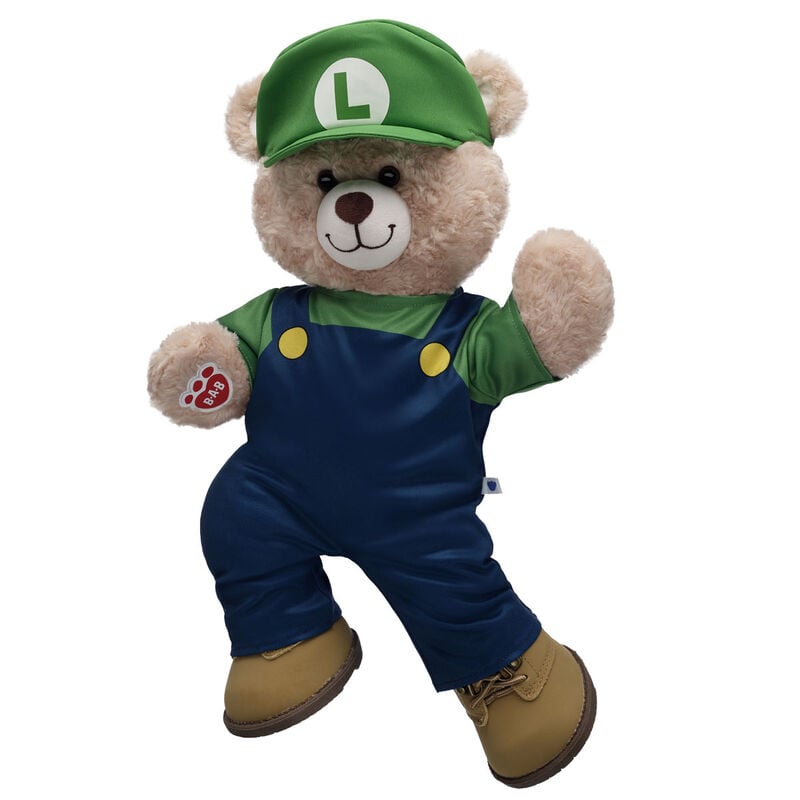 Super Mario Happy Hugs Teddy Bear Luigi Gift Set plush by Build-A-Bear