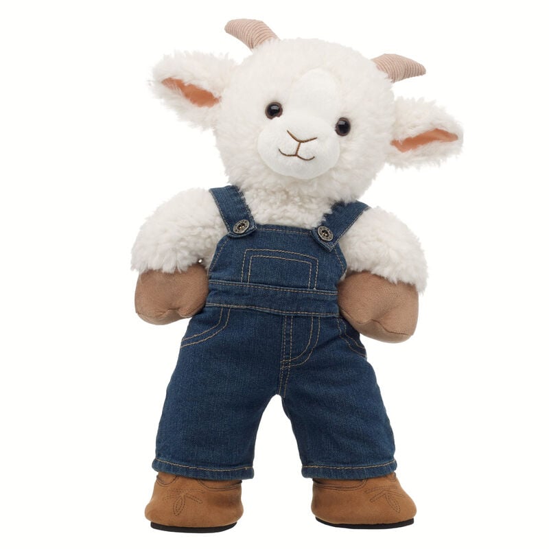 Goat Stuffed Animal Farm Overalls Gift Set plush by Build-A-Bear