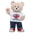 Happy Hugs Teddy Bear Great Britain T-Shirt Gift Set plush by Build-A-Bear
