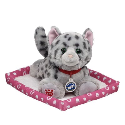 Promise Pets&trade; Ocicat Soft Toy with Pink Bed