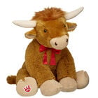 Giant Shaggy Highland Cow Stuffed Animal with Red Gifting Bow