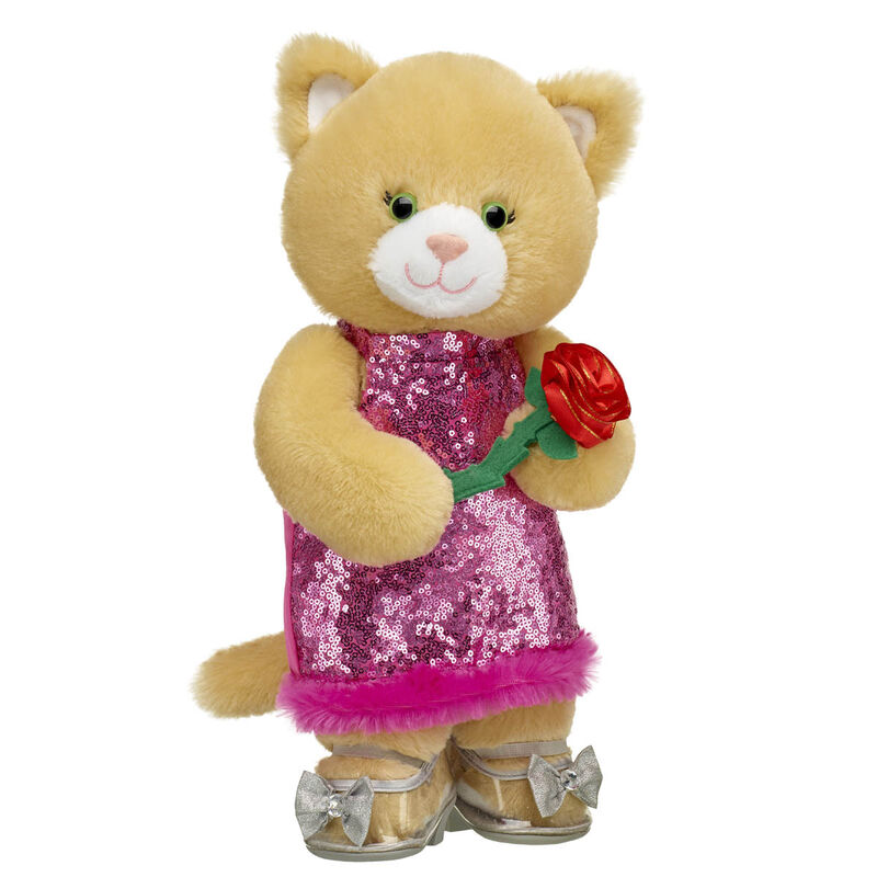 Online Exclusive Jennifur Cat Plush Pink Dress Gift Set with Rose - Build-A-Bear Workshop®