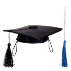 Black Graduation Cap with Blue Tassel