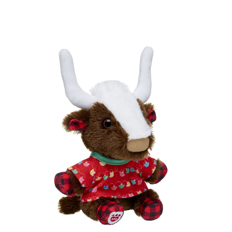 Build-A-Bear Mini Beans® Buffalo Check Longhorn Stuffed Animal Festive Lights Gift Set - Build-A-Bear Workshop®