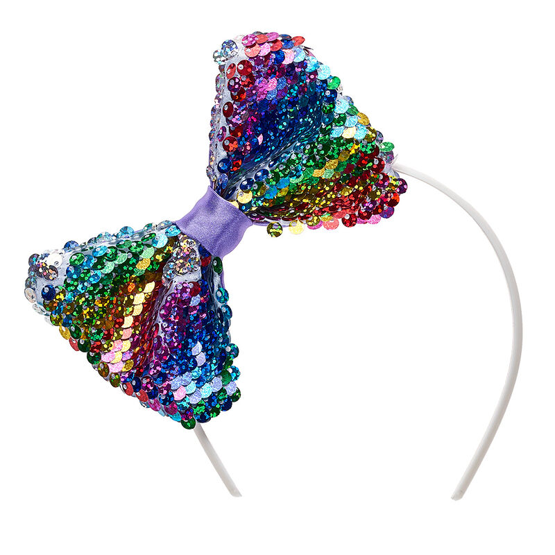Reversible Rainbow Sequin Bow Headband