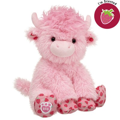Strawberry Highland Cow Soft Toy with Strawberry Scent