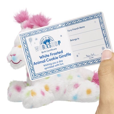 Build-A-Bear Mini Beans&reg; White Frosted Animal Cookie Giraffe Soft Toy