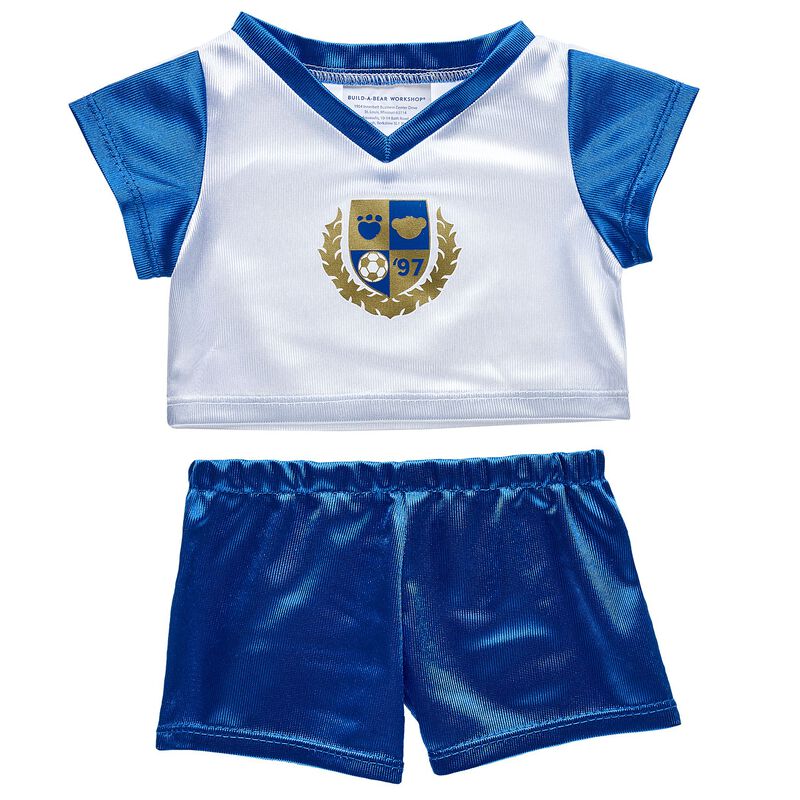 Blue & White Football Uniform For Stuffed Animals