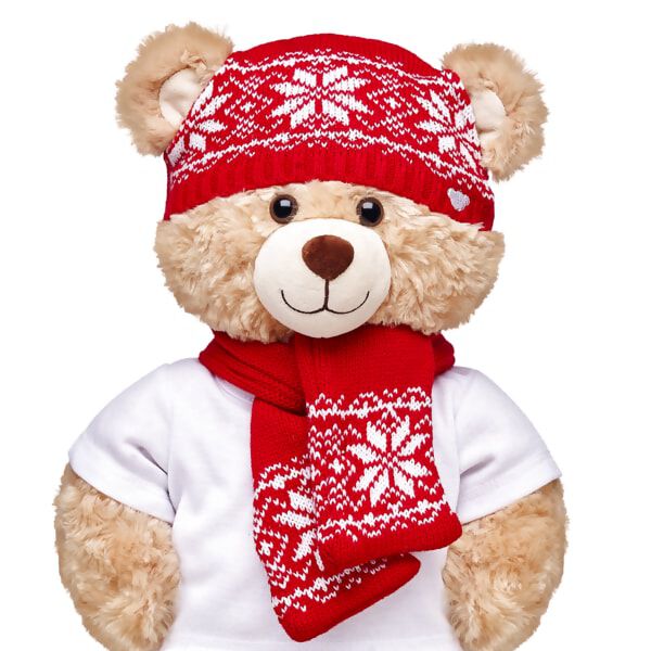 Red Fair Isle Hat Scarf Set 2 pc