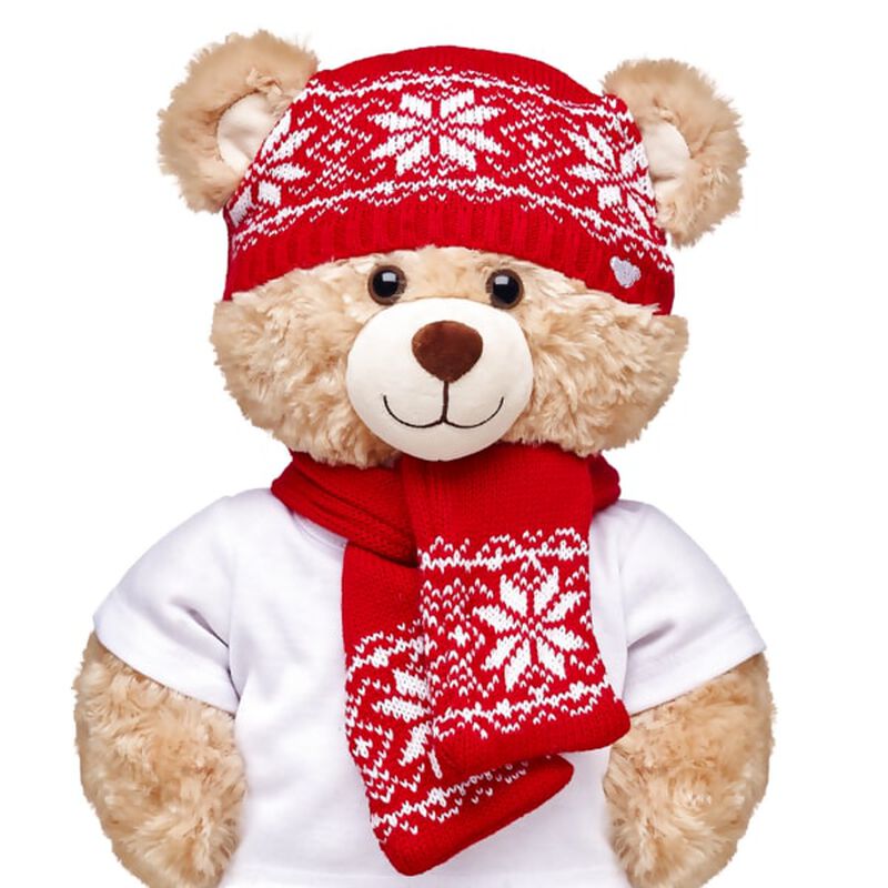 Red Fair Isle Hat & Scarf Set 2 pc.