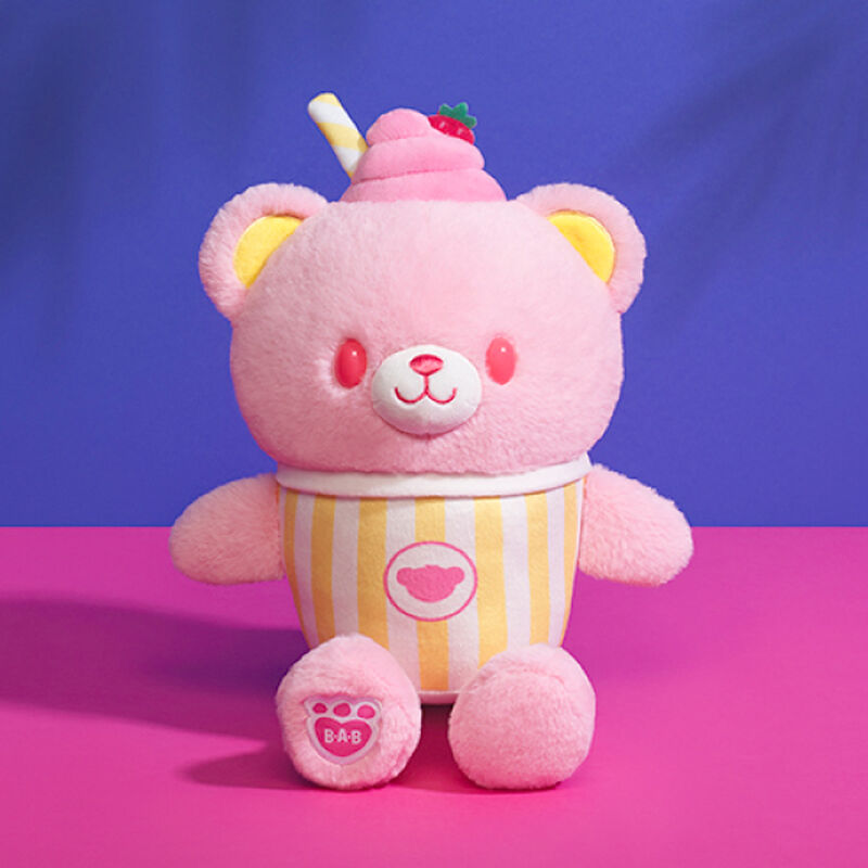 Strawberry Lemonade Bear Slushie Plushie by Build-A-Bear