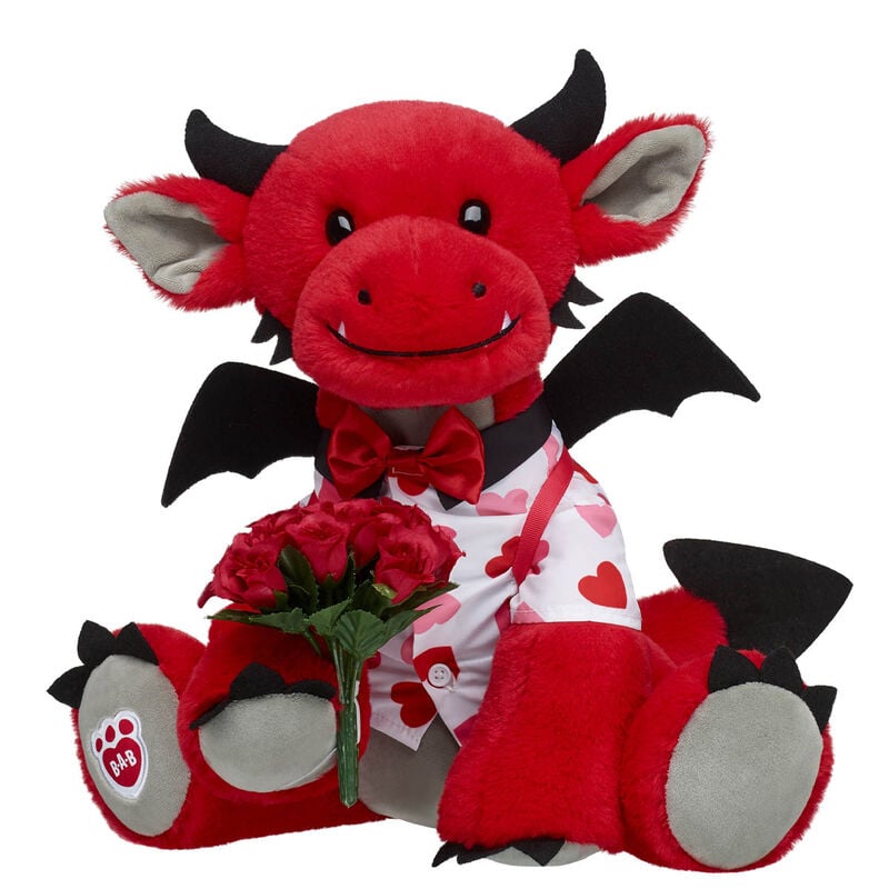 Fiery Dragon Plush Roses Gift Set plush by Build-A-Bear