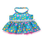 Blue Tropical Print Dress