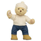 Keepsake Teddy Bear Aran Knit Jumper and Hat Gift Set