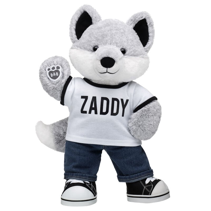 Online Exclusive Silver Fox Stuffed Animal Zaddy Gift Set plush by Build-A-Bear