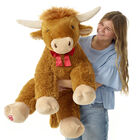 Giant Shaggy Highland Cow Soft Toy with Red Gifting Bow