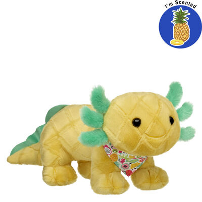 Pineapple Axolotl Soft Toy Bandana Gift Set with Pineapple Scent