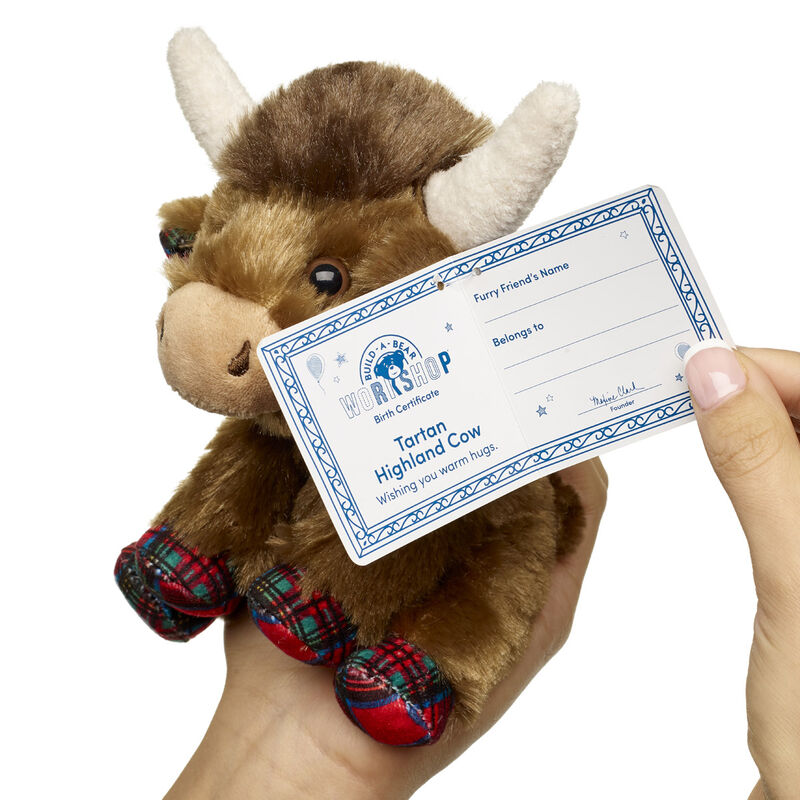 Mini Beans Tartan Highland Cow Stuffed Animal - Build-A-Bear Workshop®