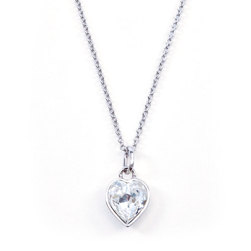 Online Exclusive Heart Stone Pendant Silver Necklace