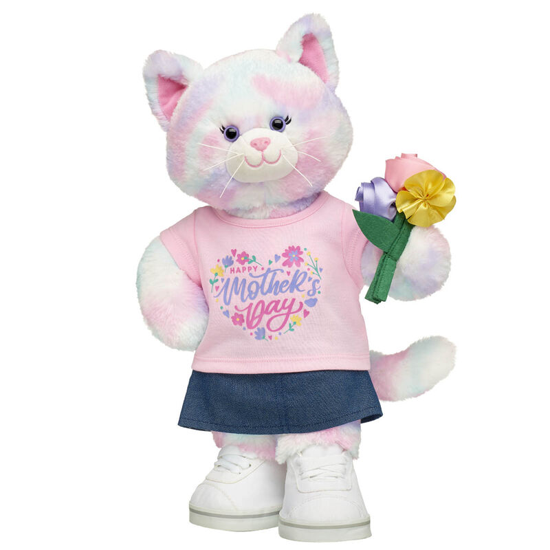 Pastel Swirl Kitty Stuffed Animal Mother's Day Gift Set with Bouquet - Build-A-Bear Workshop®