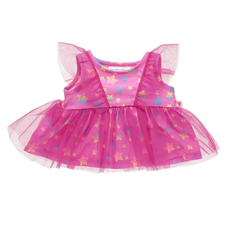 Pink Stars Tulle Sleeve Dress for Stuffed Animals - Build-A-Bear Workshop®