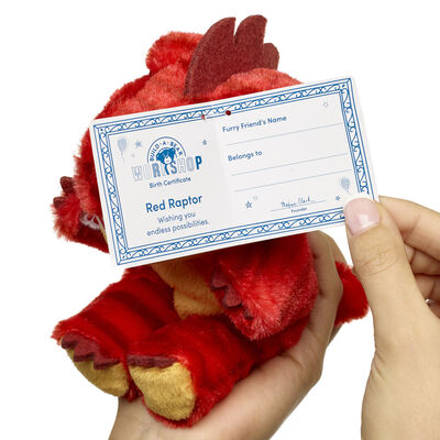 Build-A-Bear Mini Beans&reg; Red Raptor Plush