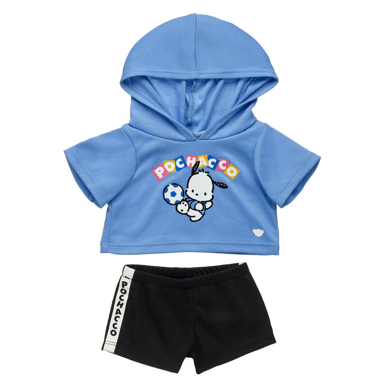 Pochacco&trade; Hoodie & Black Shorts Outfit - Build-A-Bear Workshop&reg;