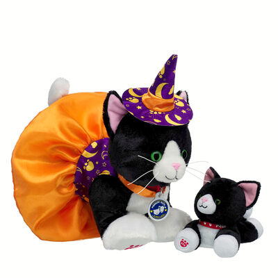 Promise Pets&trade; Tuxedo Cat Soft Toy Halloween Witch Gift Set with Mini Beans&reg; Plush