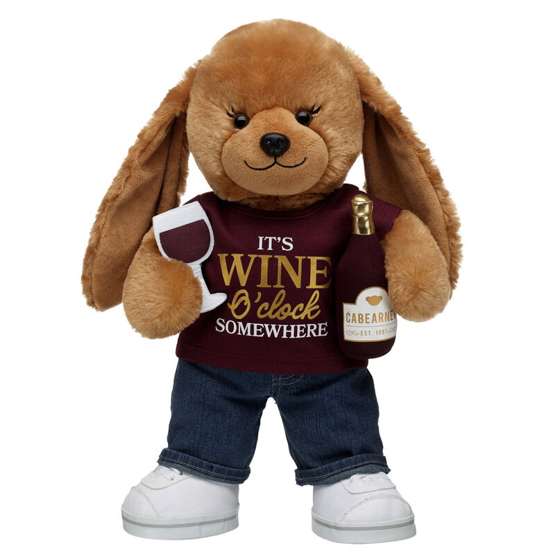 Online Exclusive Barkleigh Dog Stuffed Animal Wine O'Clock Gift Set plush by Build-A-Bear